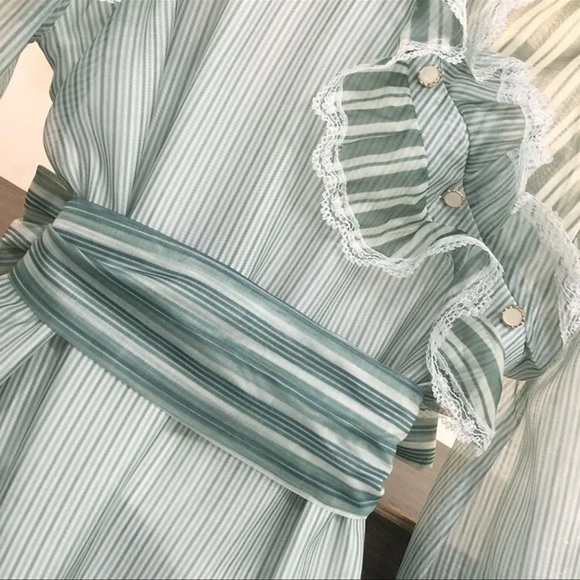 Runway Blue Stripe Asymmetrical Dress - Picture 13 of 13